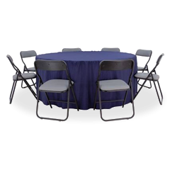 Conjunto Gala mesa redonda com tecido + 8 cadeiras Asta cinza