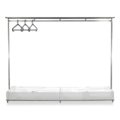 Suporte Cabide com prateleira e arrumos na base