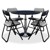 Conjunto Asta Cinza mesa + 4 cadeiras