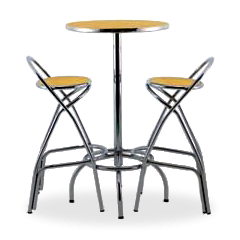 Conjunto Art Deco mesa + 2 bancos altos