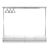 Suporte Cabide com prateleira e arrumos na base