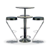 Conjunto Zeta mesa + 3 bancos altos