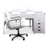 Conjunto Direcção secretária + bloco de gavetas + 2 cad + 1 cad direcção