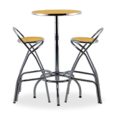 Conjunto Art Deco mesa + 2 bancos altos