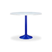 Mesa Asta mesa, pé azul, cinza ou preto, tampo branco ou preto